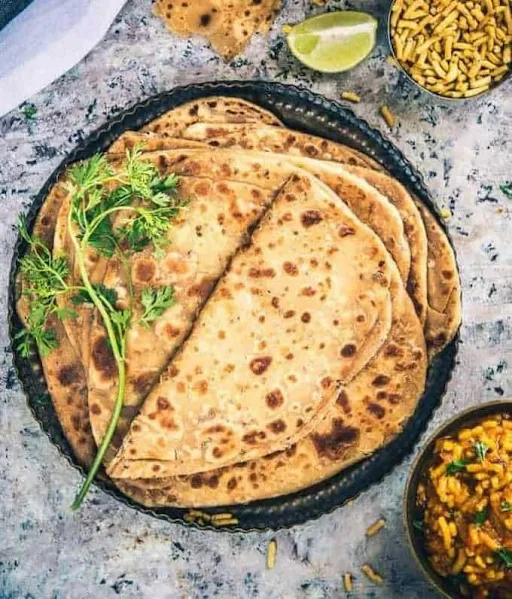 10" Ajvain Parantha + Achar, White Butter, Mint Chutney, Dahin