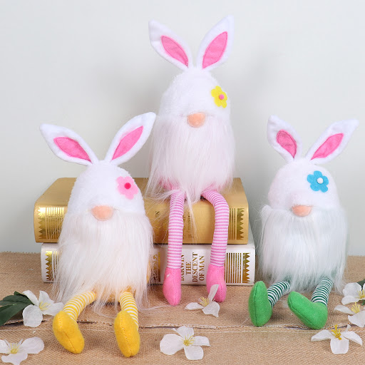 Title 7, Easter Bunny Dwarf Doll Long Legged Doll Decora...
