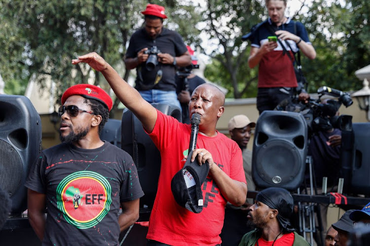 EFF leader Julius Malema addresses supporters in Pretoria, March 20 2023. Picture: GUILLEM SARTORIO/BLOOMBERG