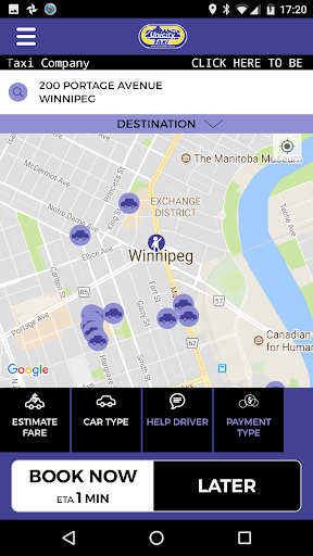 Screenshot Unicity Taxi Winnipeg