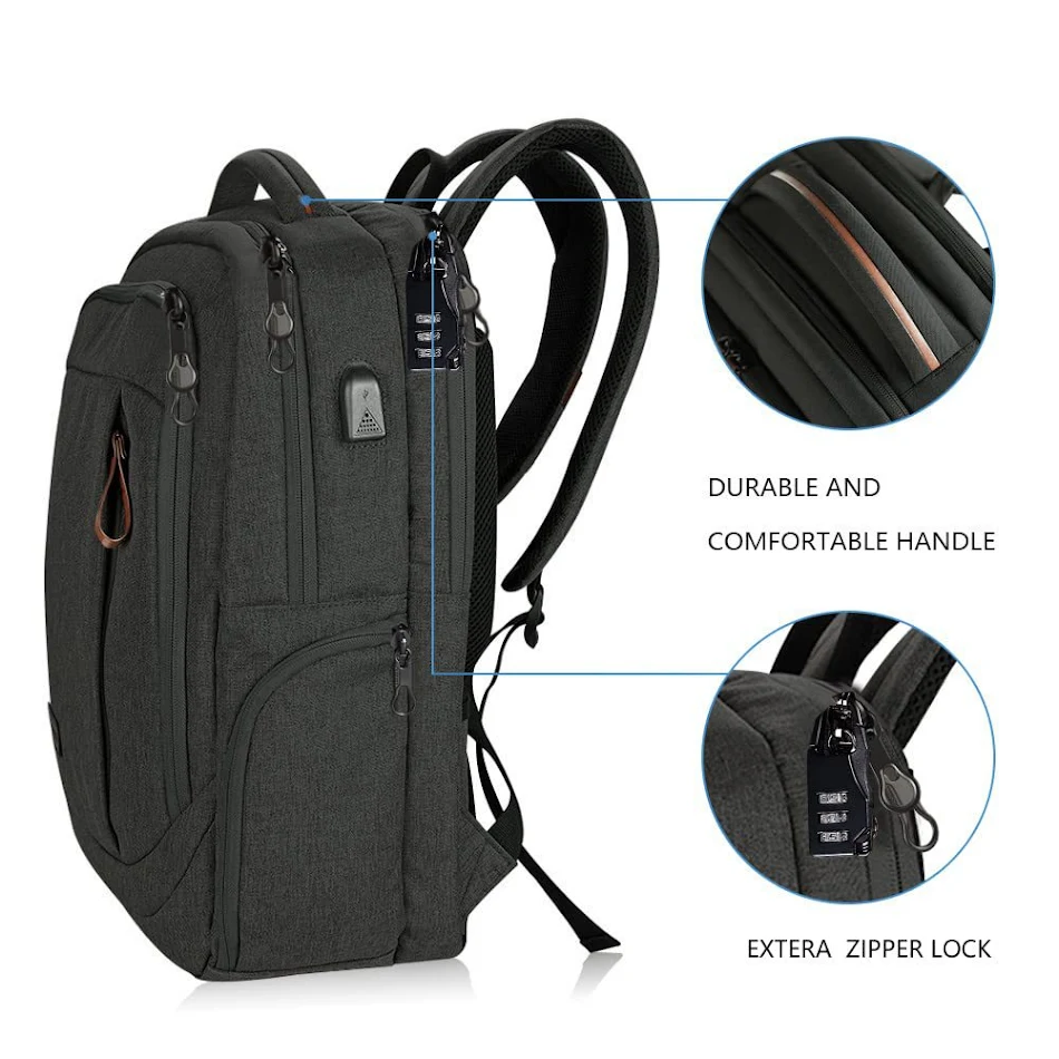 Multifunktionale Laptop-Rucksack-Tasche mit großem Fassungsvermögen. Perfekt für Reisen, Arbeit und mehr. Viel Stauraum für alles.