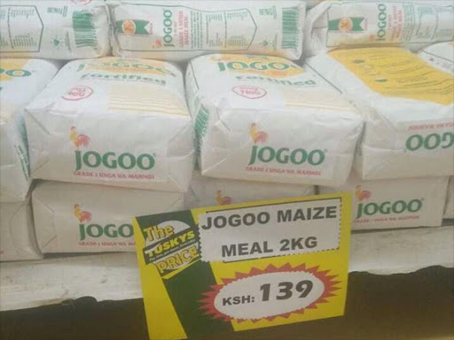 Maize flour on sale at a supermarket. /COURTESY