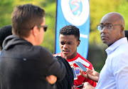 SuperSport United midfielder Teboho Mokoena speaks to reporters during the club's media day at Megawatt Park, Durban on 14 March 2018.