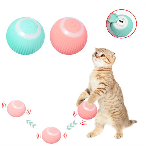 Interactive Cat Toys Ball, Automatic 360° Self-Rotating Rolling Ball with USB Rechargeable Pet Exercise Chase Toy Ball f