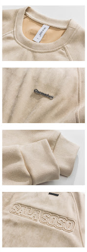 Title 5, Letter Printed Deerskin Cashmere Crewneck Sweat...