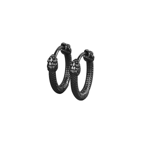 Title 6, Black Double-Headed Snake Ear Clip Mens Fashion