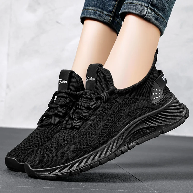 Zapatillas Deportivas Casuales para Mujer, Planas con Cordones, Ligeras y Transpirables, Zapatillas de Malla para Correr