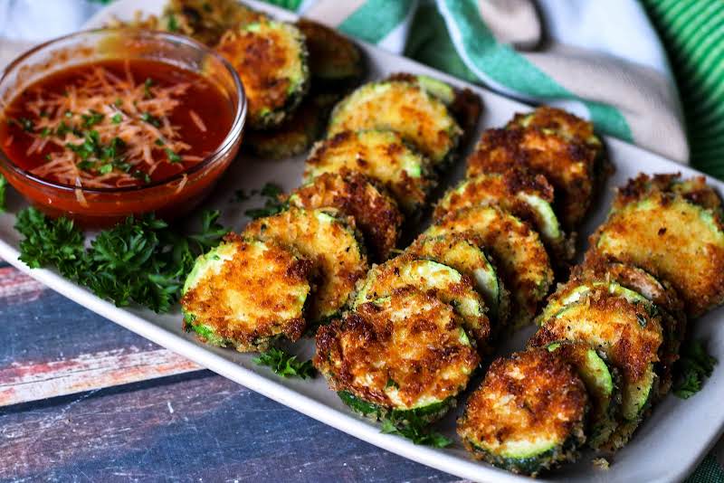 A Platter Of Fried Zucchini.