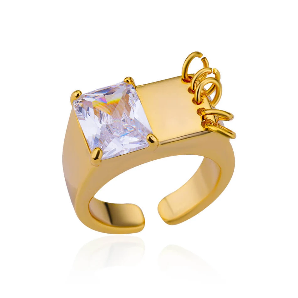 Gepersonaliseerde High-Grade Gang Drill Square Ring voor Minderhedenmode. Verhoog uw unieke stijl en expressie.