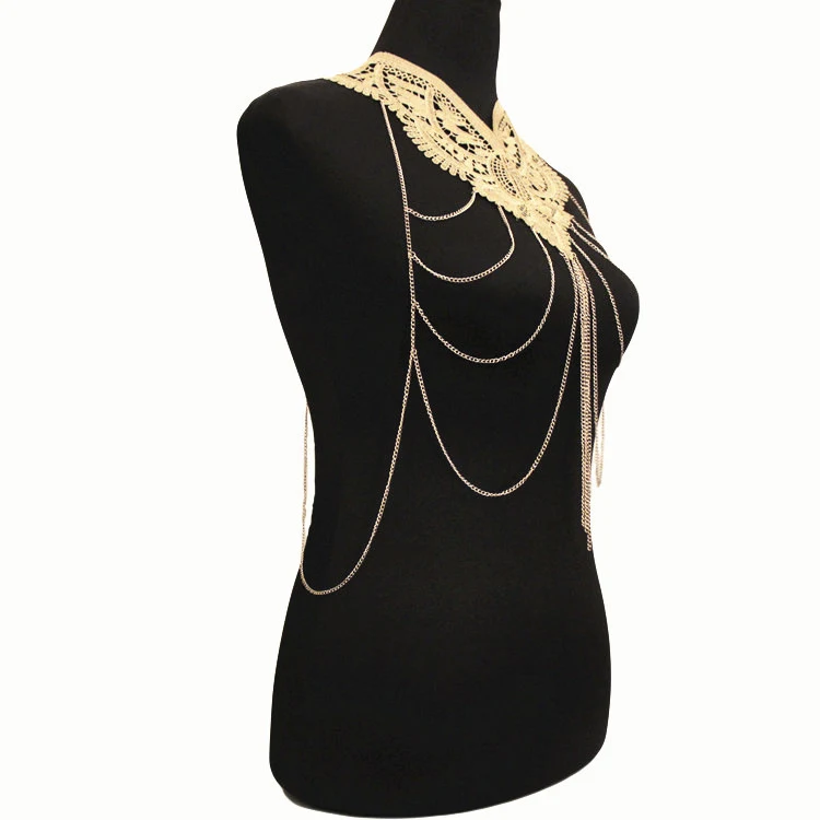Title 7, Gouden kanten mode overdreven ketting meerlaags...