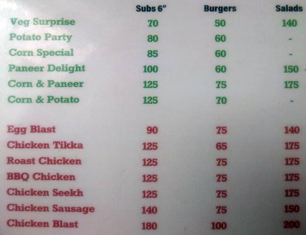 WOSS - World Of Subs & Salads menu 