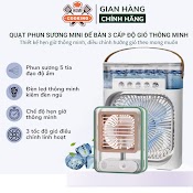 Quạt Điều Hoà Mini Phun Sương, Quạt Hơi Nước Mini 3 Tốc Độ Gió Dung Tích Bình Chứa 600Ml, Hẹn Giờ Thông Minh Có Đèn Led