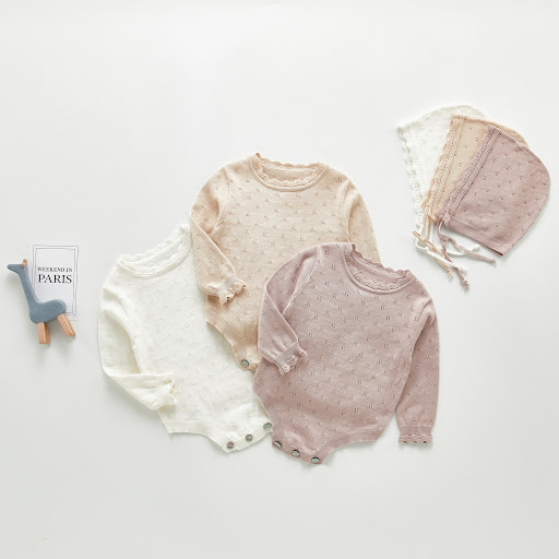 Title 7, Baby knitted romper jumpsuit, soft and comforta...
