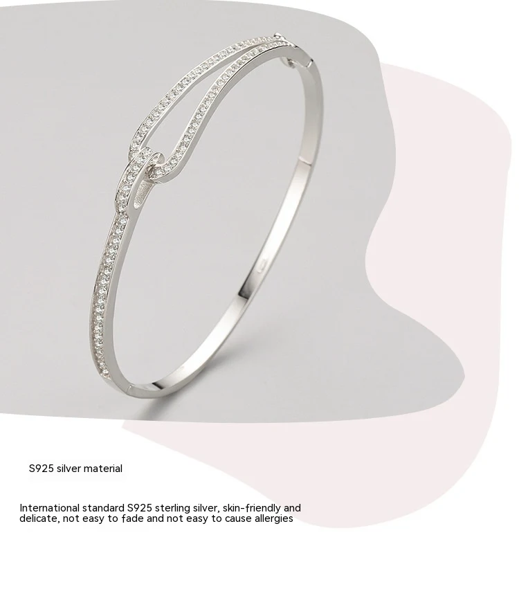 Title 4, S925 Sterling Zilveren Armband met Diamanten, g...