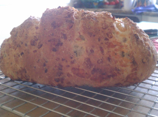 A loaf of Cheesy, Jalapeno GOODNESS!!!!!!