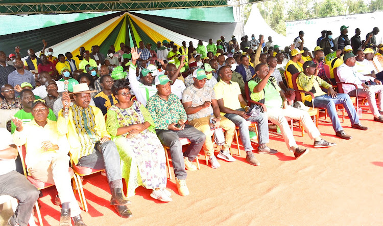 Kenya Kwanza Alliance leaders leaders during a rally at Vihiga on Sunday, February 6, 2022.