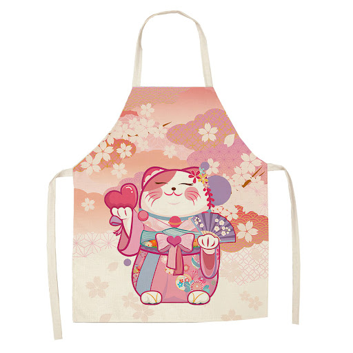 Title 6, Cartoon Cat Digital Printing Sleeveless Apron p...