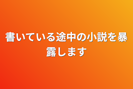 書いている途中の小説を暴露します