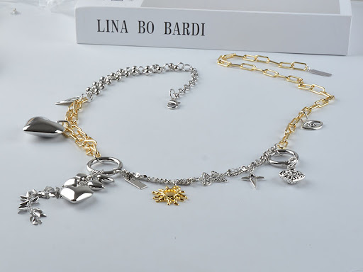 Title 2, Multi-Element Chain Stitching Punk Vintage Dist...