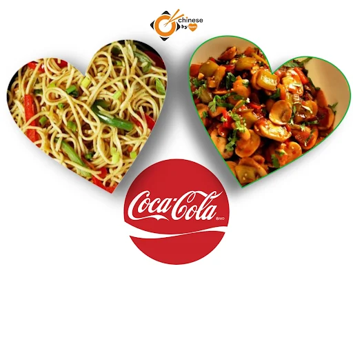 Hakka Noodles + Chilli Mushroom + Coke(250ml)