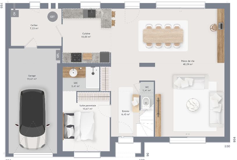  Vente Terrain + Maison - Terrain : 870m² - Maison : 150m² à Abancourt (59265) 