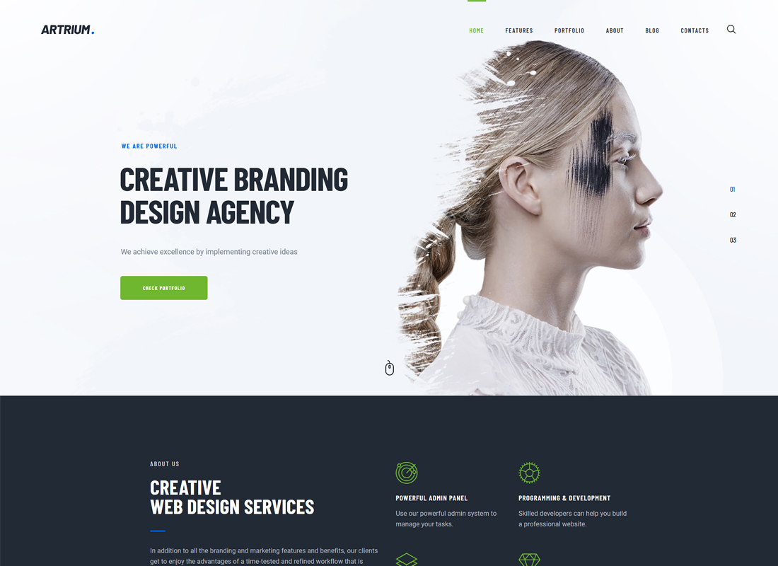 Artrium |  Tema WordPress para agencia creativa y estudio web