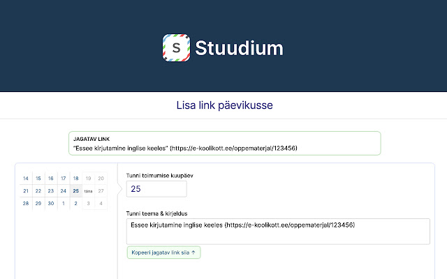 Jaga Stuudiumisse chrome extension