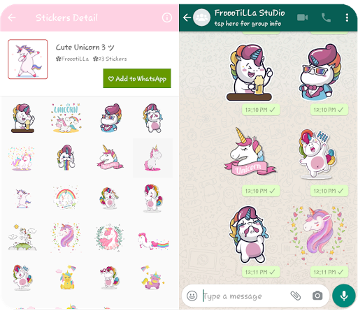 ?Cute Unicorn Stickers - WAStickerApps