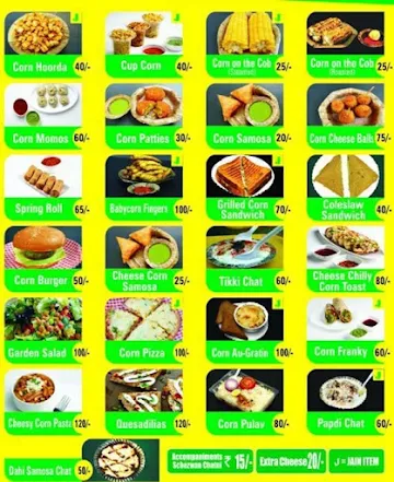 Corn Club menu 