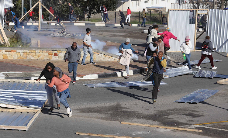 Residents protest over service delivery at Hout Bay.