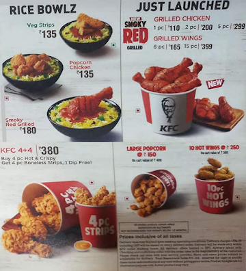 KFC menu 