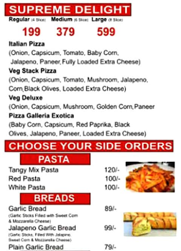 Pizza Galleria menu 