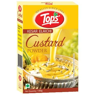 Tops Kesar Elaichi Custard Powder - 130 gm