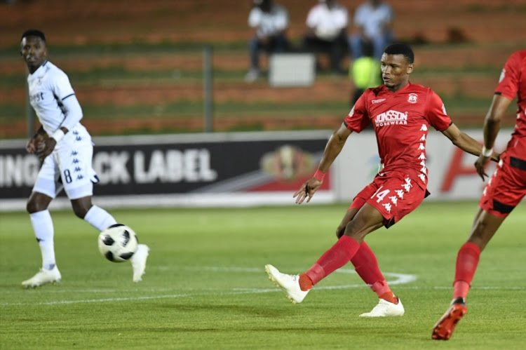 Mothobi Mvala of Highlands Park during the Absa Premiership match between Bidvest Wits and Highlands Park at Bidvest Stadium on October 26, 2018 in Johannesburg, South Africa.