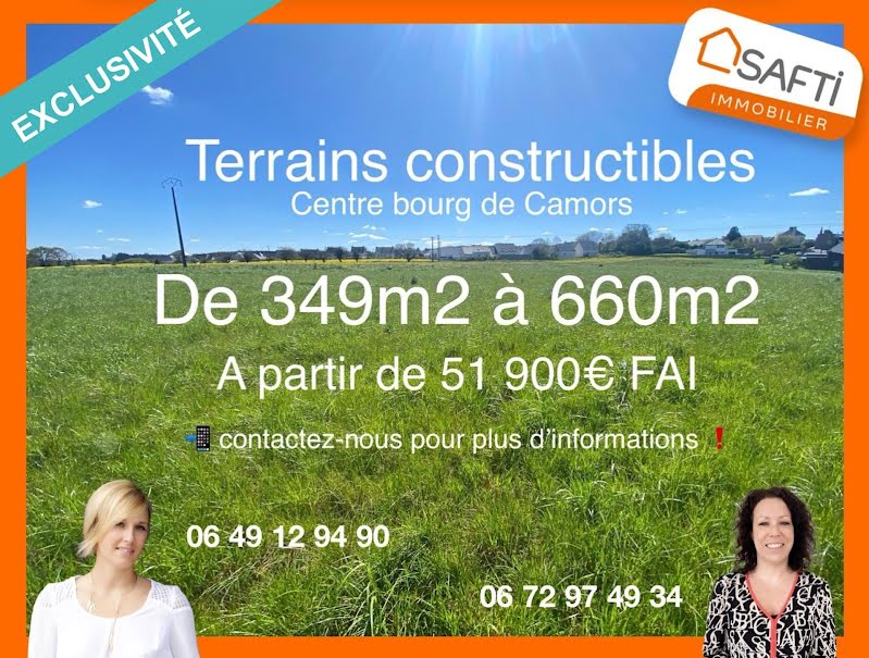 Vente terrain  407 m² à Camors (56330), 60 900 €