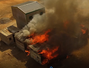 The massive dangers and losses from shack fires – from 2017/2018 more than 5000 informal dwellings burnt down - could be in future be prevented by using newly-invented and proven fireproof building materials, made out of alien trees, said invasive aliens expert Guy Preston. The tall structure and fireproof shack to the left were built out of it.