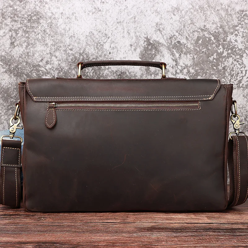 Bolsa de Ombro Transversal de Couro Bovino Camada Única Retrô