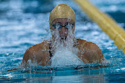 Tatjana Smith in action while swimming her fastest 200m breaststroke time in South African waters on Wednesday morning. 