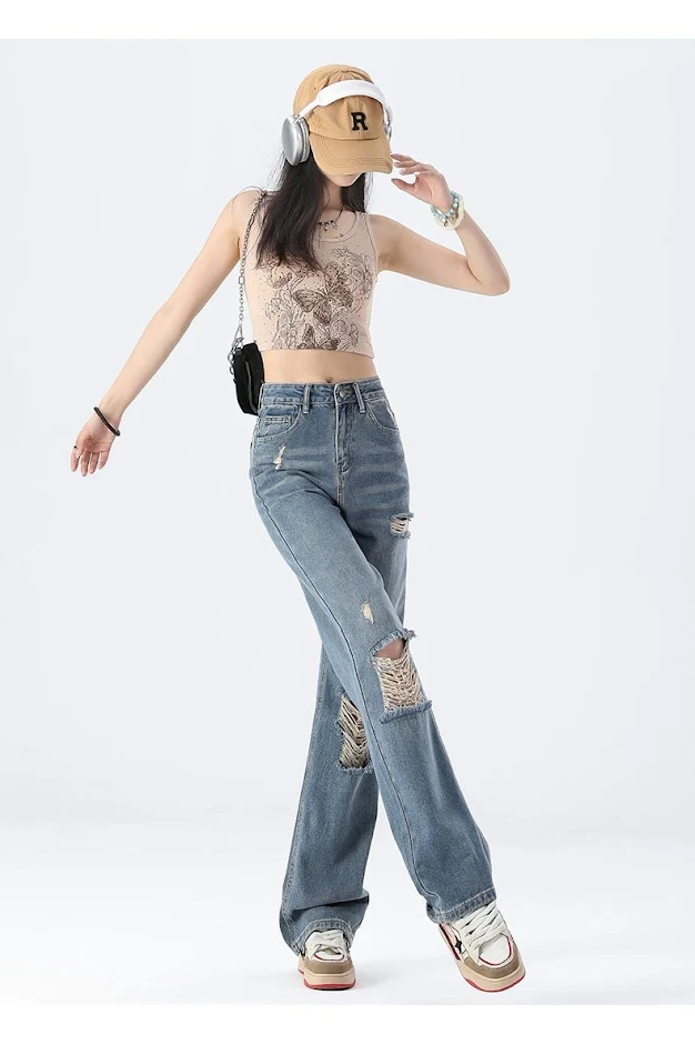 Nouveau jean taille haute amincissant à jambes larges pour femmes. Affinez votre silhouette et profitez d'un confort optimal. Commandez votre jean parfait dès aujourd'hui.