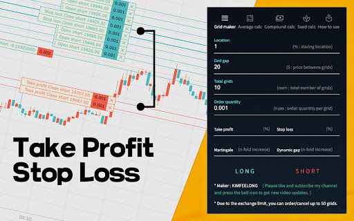 Bitget Bitcoin Grid Generator. automatic take Profit and stop loss.