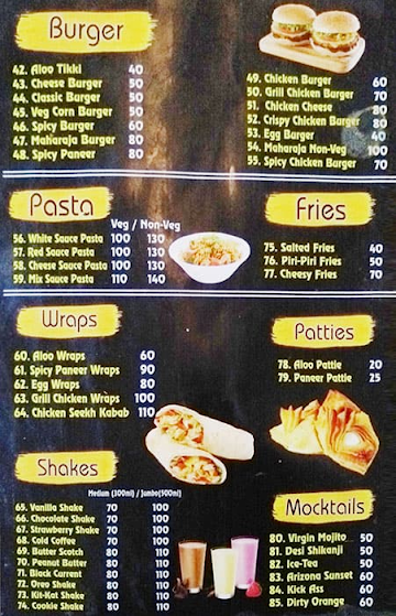 Hunger Mania menu 