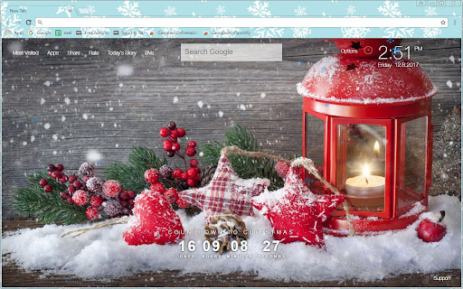 FreeAddon.com - Winter Snow Flakes Theme