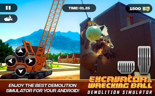 Excavator Demolition Simulator Wrecking Ball