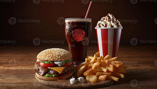 Veg Grilled Burger + French Fries(S) + Cold Drink 250 Ml.