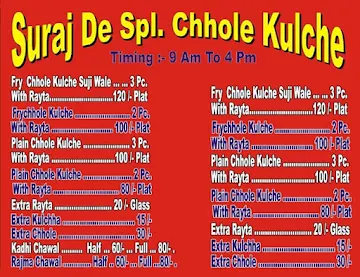 Parmanand Chole Kulche menu 