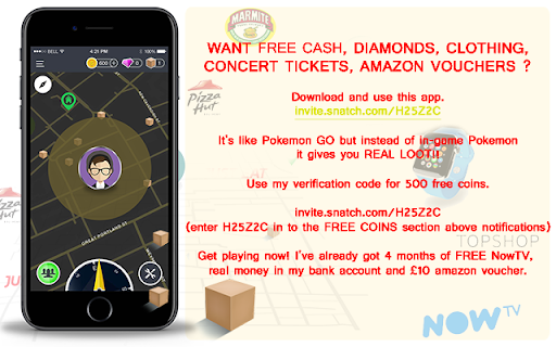 DIAMONDS, CLOTHING, CONCERT TICKETS, VOUCHERS invite.snatch.com/H25Z2C notifications) 