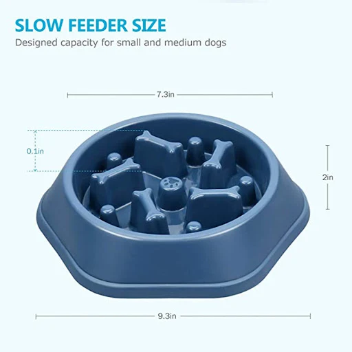 Pet Dog Bowl Dog Slow Feeder Bowl Puppy Cat Slow Eating Dish Bowl Anti-Gulping Food Plate Feeding Dog Cat Food Bowl Pet 
