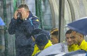 Bidvest Wits' head coach Gavin Hunt looks frustrated on the bench during a Absa Premiership match against Ajax Cape Town at Bidvest Stadium on December 06, 2017 in Johannesburg, South Africa. 