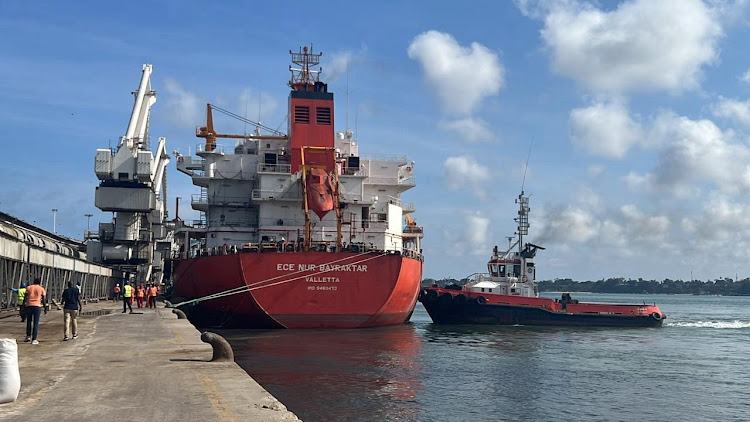 KTDA MS irst 47,800 tonnes of fertilizer docking at Mombasa port on Monday October 16 2023.