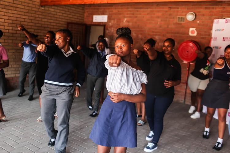 Itirele-Zenzele Secondary School pupils had fun during the sef-defence lessons.